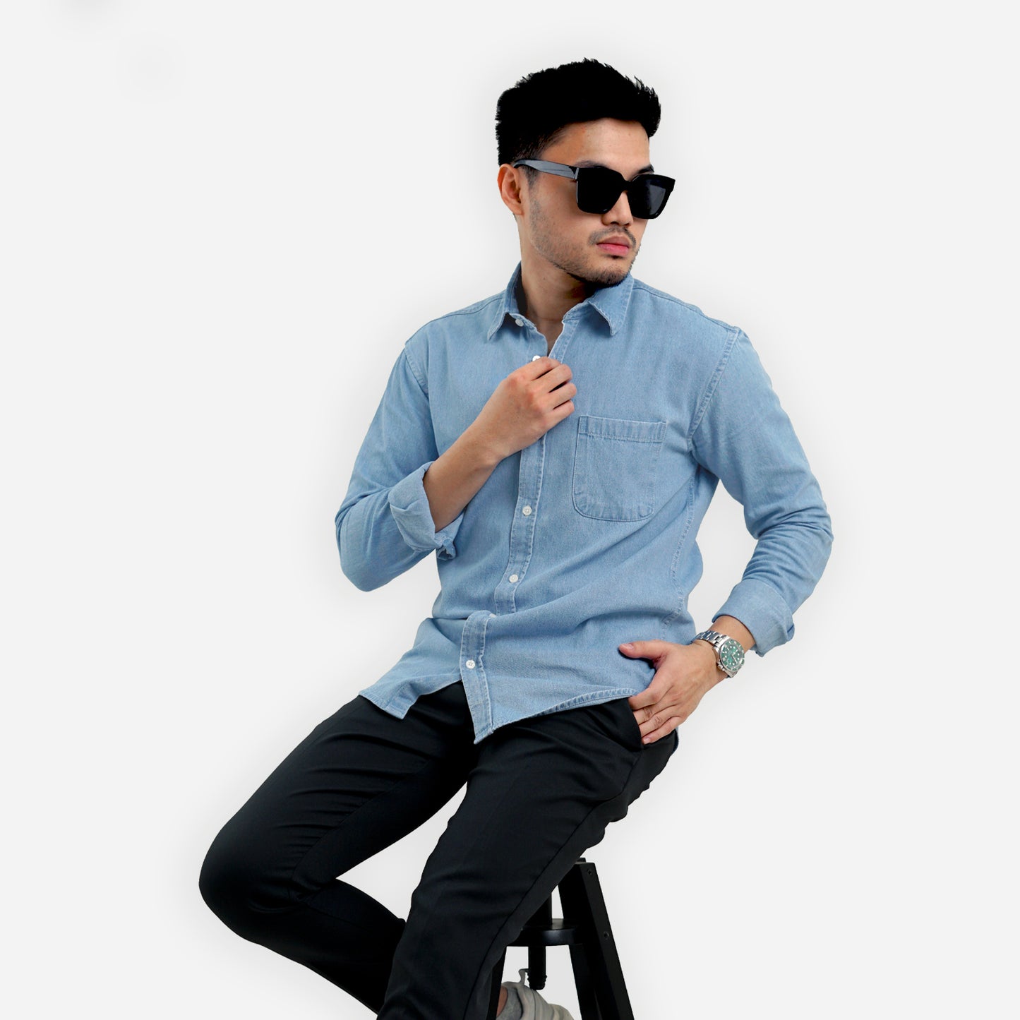 KEMEJA DENIM LENGAN PANJANG DEAN SLIM FIT