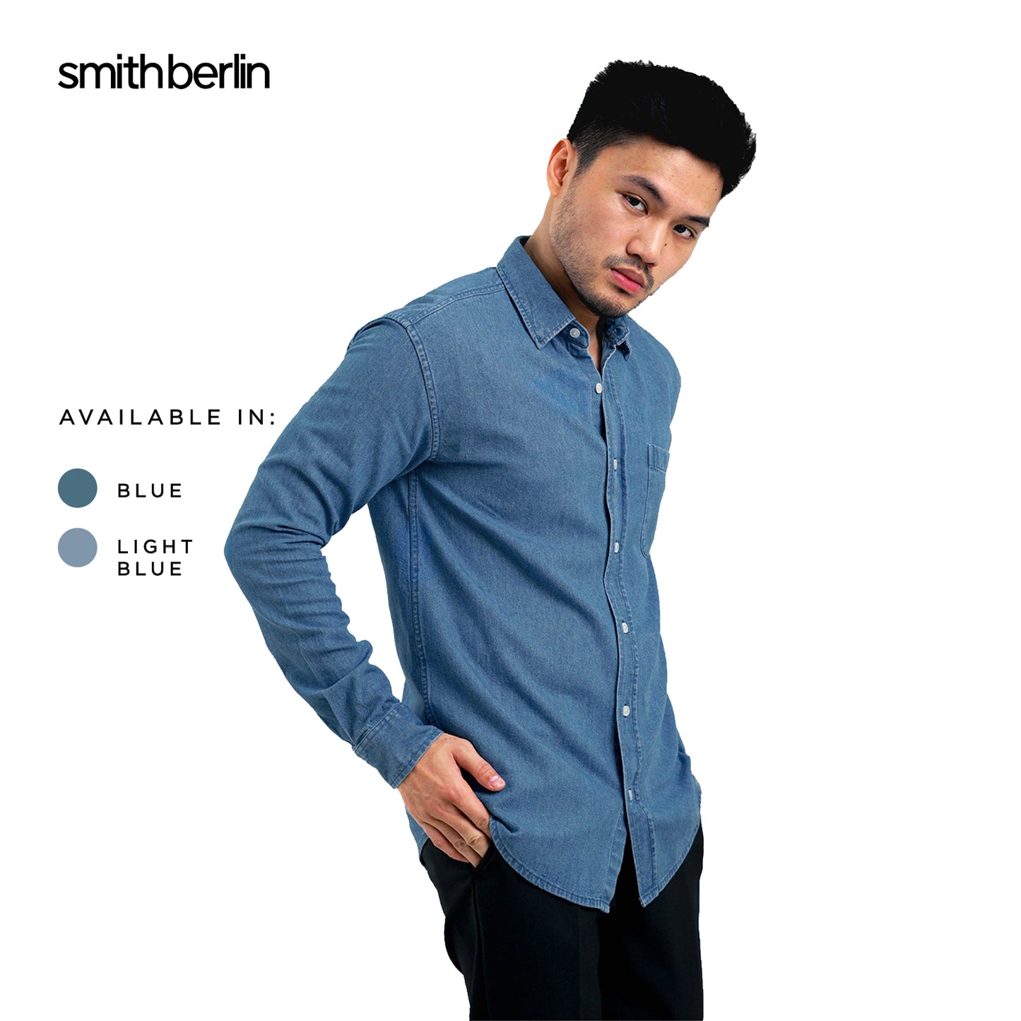 KEMEJA DENIM LENGAN PANJANG DEAN SLIM FIT