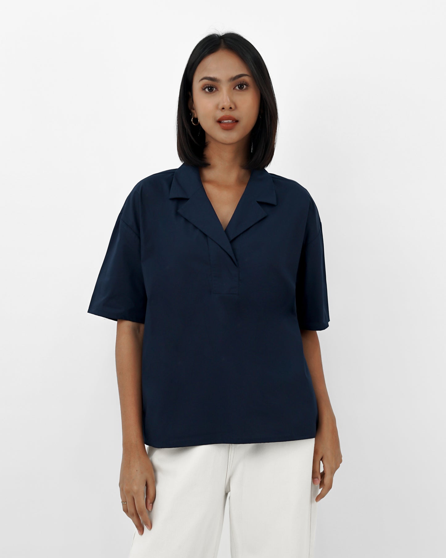 SKYLA NOTCHED COLLAR SHIRT