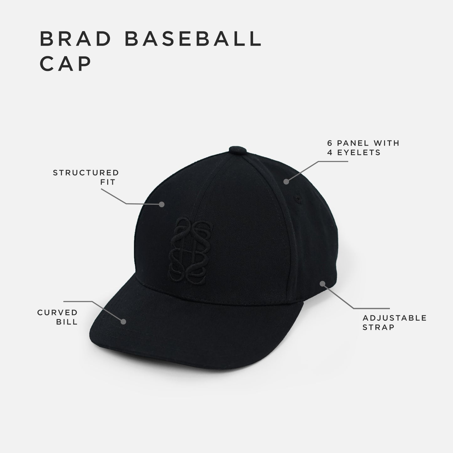 TOPI BASEBALL MOTIF BORDIR BRAD